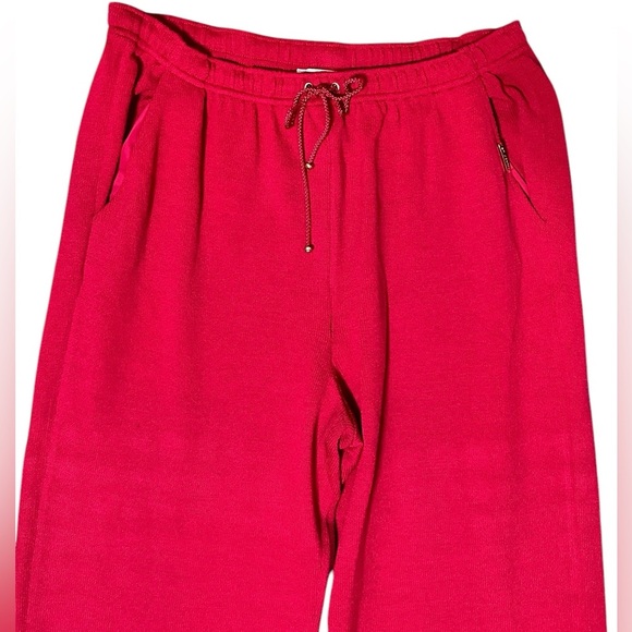 St. John Collection Pink/Red Knit Wide Leg Pants Size M - Picture 2 of 6